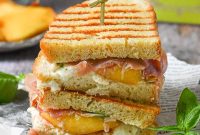 Peach, Prosciutto & Burrata Panini Recipe for Summer Sandwiches