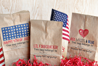 Printable Patriotic Lunch Bag Templates for 4th of July Parties