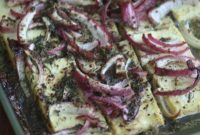 Greek-Style Baked Tofu with Red Onion, Mustard & Dill
