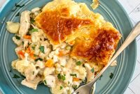 Patchwork Puff Pastry Chicken Pot Pie with Golden Crust