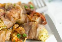 Garlic Shrimp with Pesto and Crispy Prosciutto