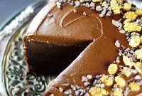 Fruity Carob Pudding Cake Recipe with Fresh Fruit Topping