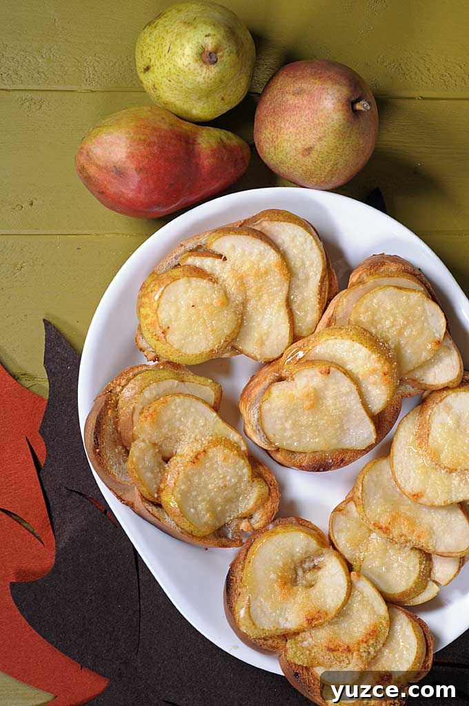 Maple Pear Crostini: Quick Fall Appetizer with Warm Flavor 3 Just a hint of sweetness rounds out these beautifully taste crostini slices. Get the recipe now at Foodal!