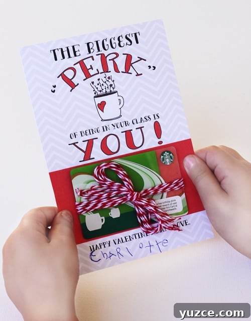 Printable Valentine Gifts for Teachers: 20+ Free DIY Ideas 14 Coffee Teacher Valentine