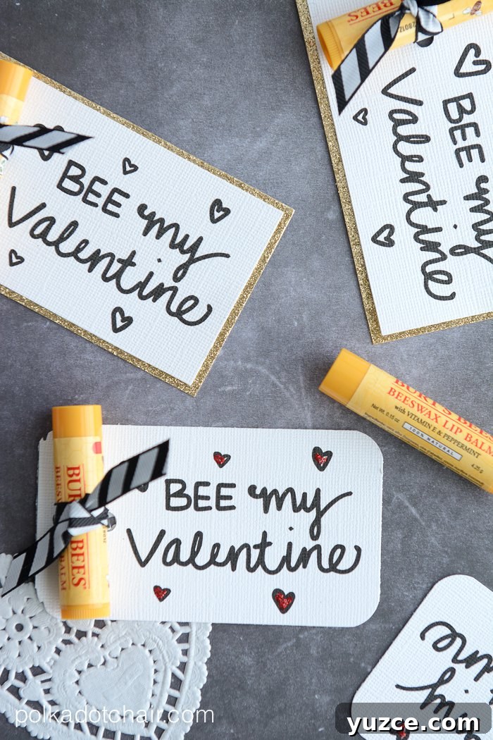 Printable Valentine Gifts for Teachers: 20+ Free DIY Ideas 8 Burts Bees Teacher Valentine