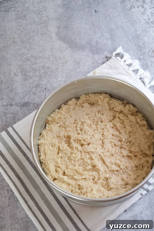 German Apfelkuchen: Classic Apple Custard Cake Recipe 11 press into pan