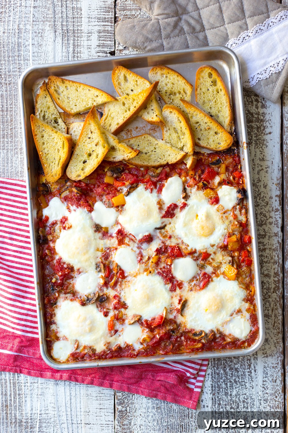 Sheet Pan Italian Baked Eggs with Tomatoes and Herbs 9 Sheet Pan Italian Baked Eggs baked