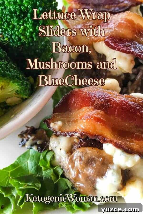 Bacon, Blue Cheese & Mushroom Keto Lettuce Wrap Sliders 8 These Keto Lettuce Wrap Sliders feature a mouth watering combination of blue cheese, bacon and mushrooms! Every bite is bursting with flavor!