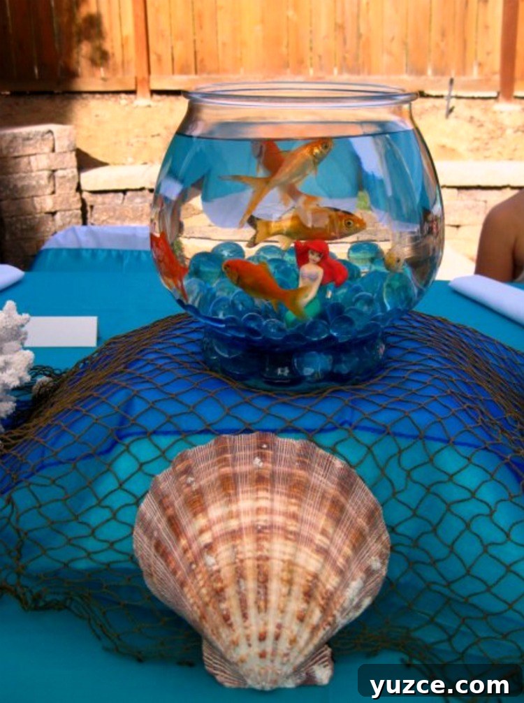 Underwater Adventure Party Ideas for Kids and Adults 6 Create a splash with this Under The Sea Party Birthday Party Ocean Party! Including Fish bowl centerpieces, starfish cupcakes, tablescape, cake and Under the Sea Party Invitations! A great Under the Sea Birthday Party Ideas for kids and teens!