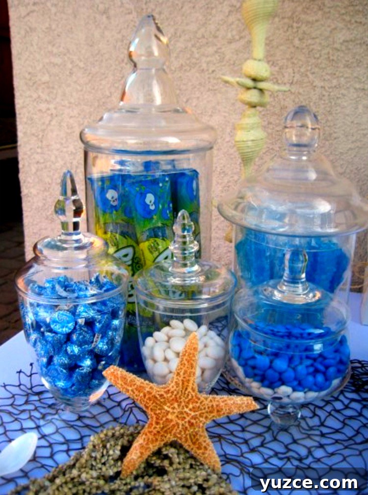 Underwater Adventure Party Ideas for Kids and Adults 9 Create a splash with this Under The Sea Party Birthday Party Ocean Party! Including Fish bowl centerpieces, starfish cupcakes, tablescape, cake and Under the Sea Party Invitations! A great Under the Sea Birthday Party Ideas for kids and teens!