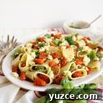 plate of pesto pasta
