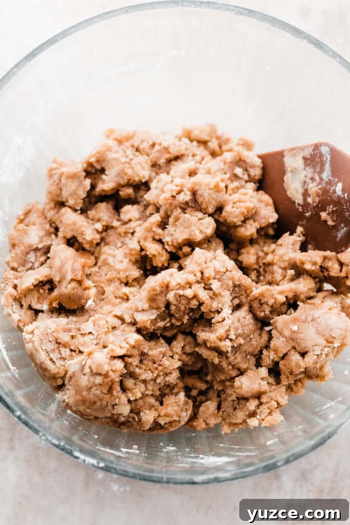 A bowl of crumble mixture.