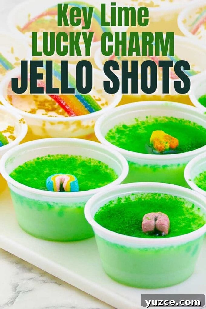 Key Lime Lucky Charms Jello Shots Recipe 8 pinterest pin image for key lime lucky charms jello shots