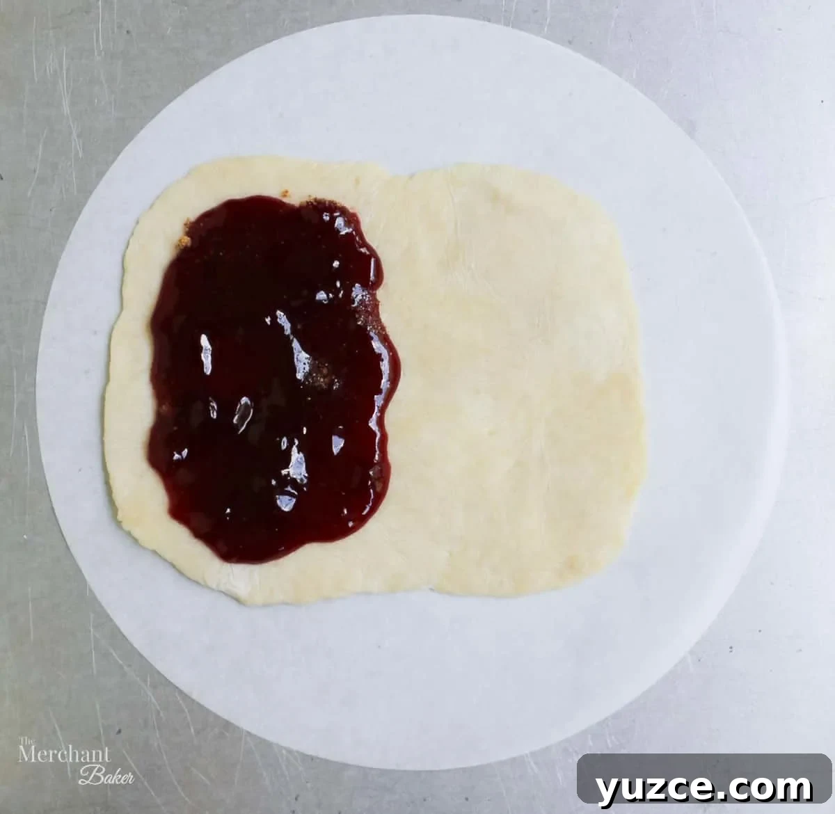 Jumbo Frosted Brown Sugar Cinnamon Toaster Tart Recipe 14 Raspberry filling on pie crust