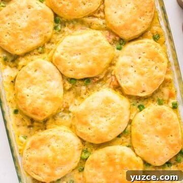 Chicken Pot Pie Casserole Topped with Golden Biscuits 13 Easy chicken pot pie casserole with biscuits