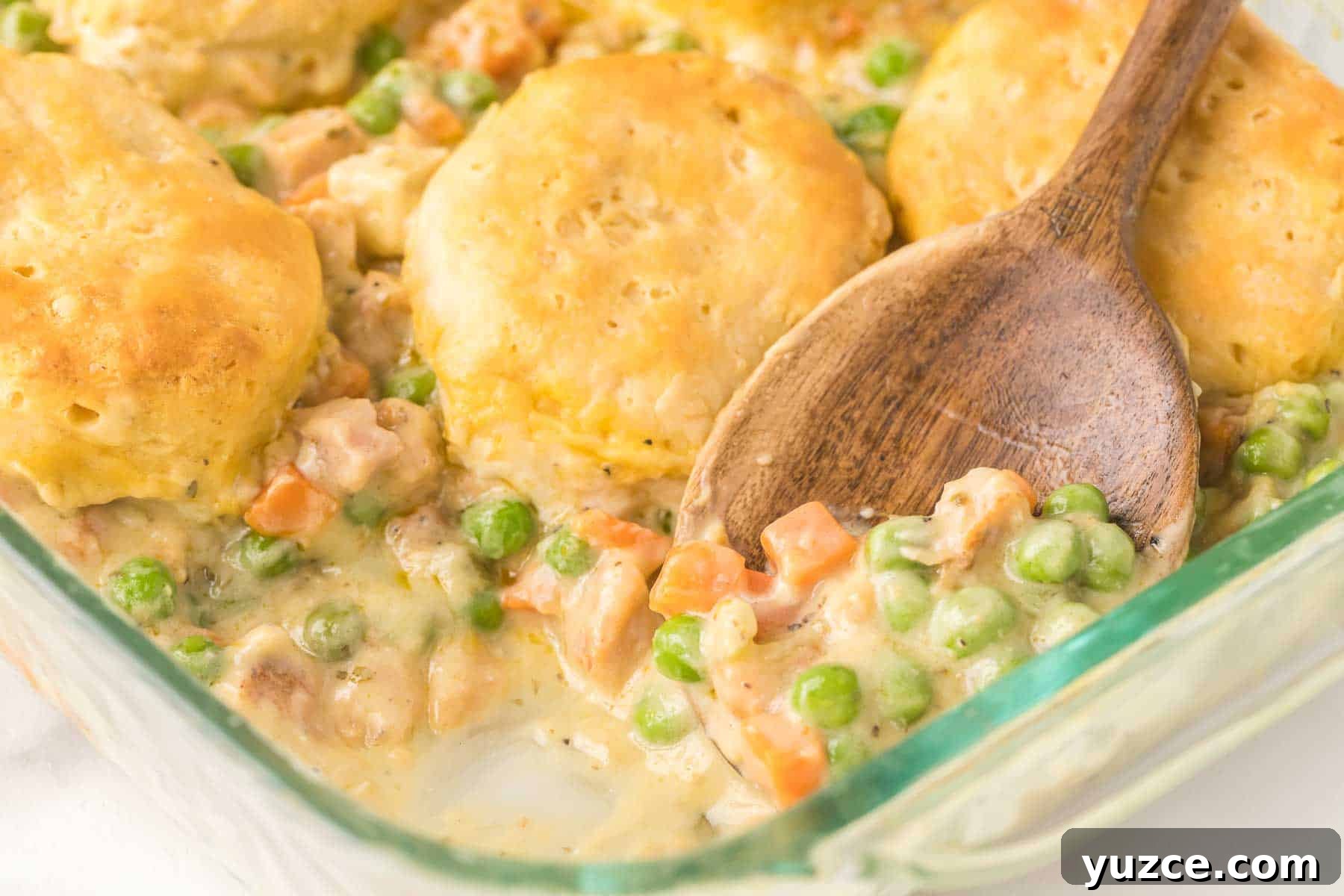 Chicken Pot Pie Casserole Topped with Golden Biscuits 10 Easy chicken pot pie casserole with biscuits