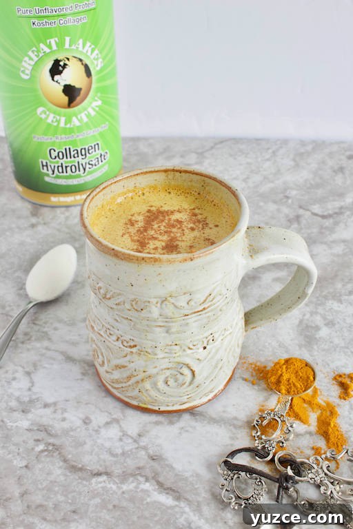 How Lifestyle Changes Restored My Gut Health 2 Collagen golden milk in a mug