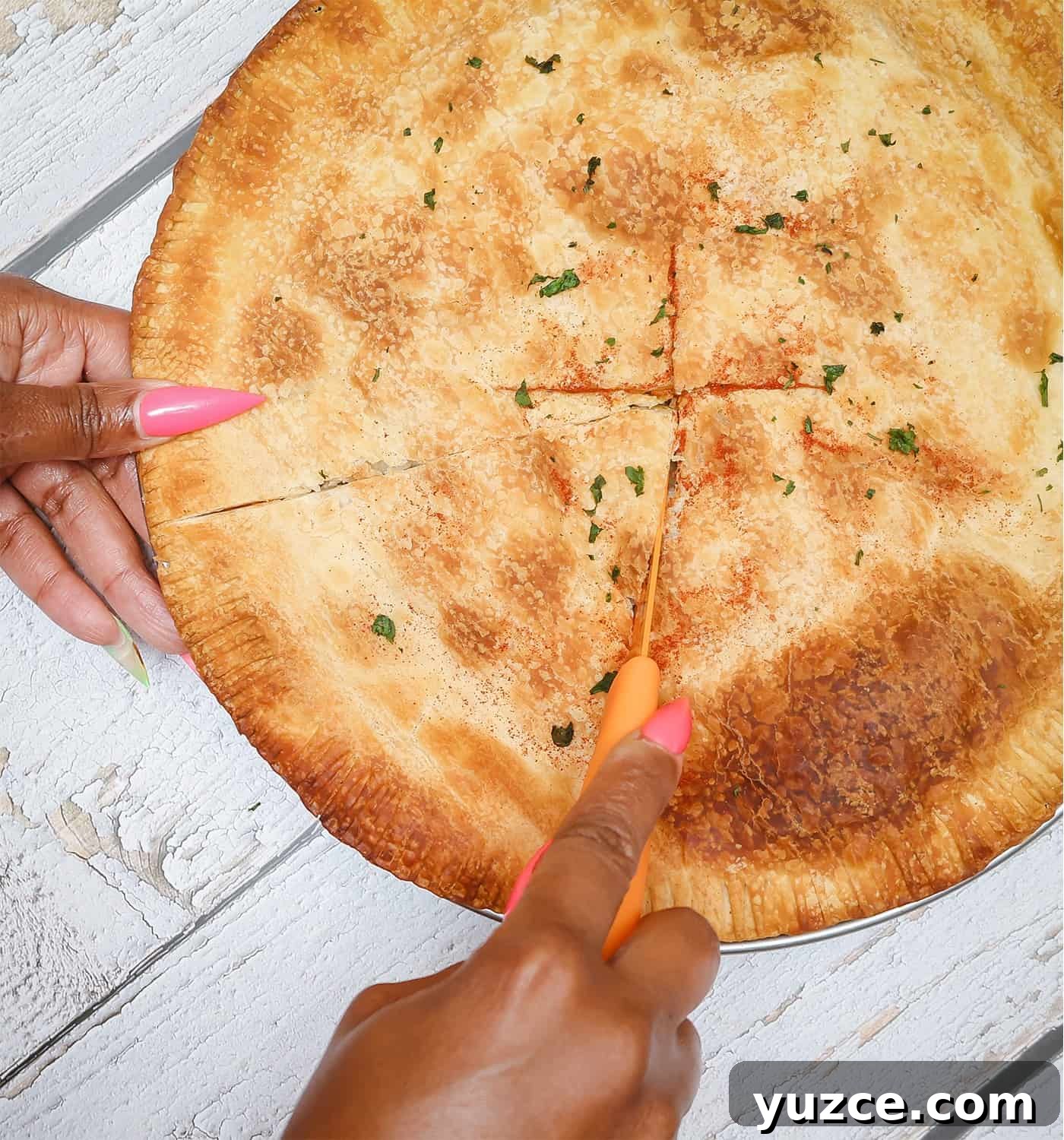 Southern Soul Food Chicken Pot Pie Recipe for Black Families 6 How do you cut chicken pot pie? Slit the middle of the top pie crust with an “X” for venting while baking.