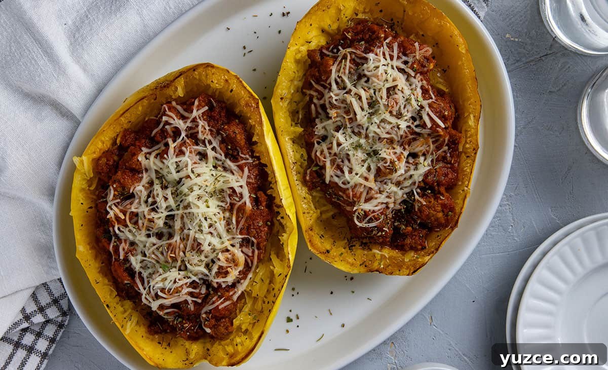 Cheesy Stuffed Spaghetti Squash Recipe with Italian Sausage 11 img 14643 10