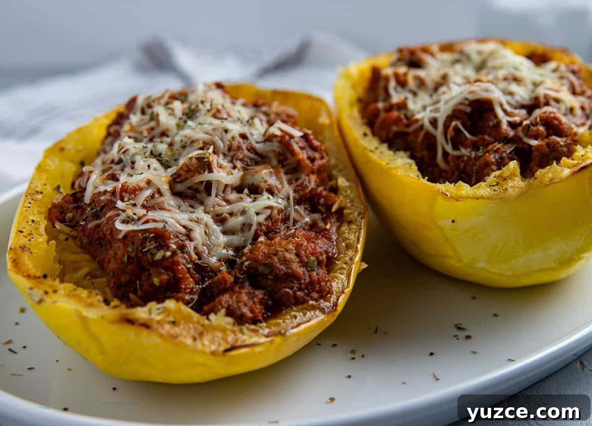 Cheesy Stuffed Spaghetti Squash Recipe with Italian Sausage 12 img 14643 11