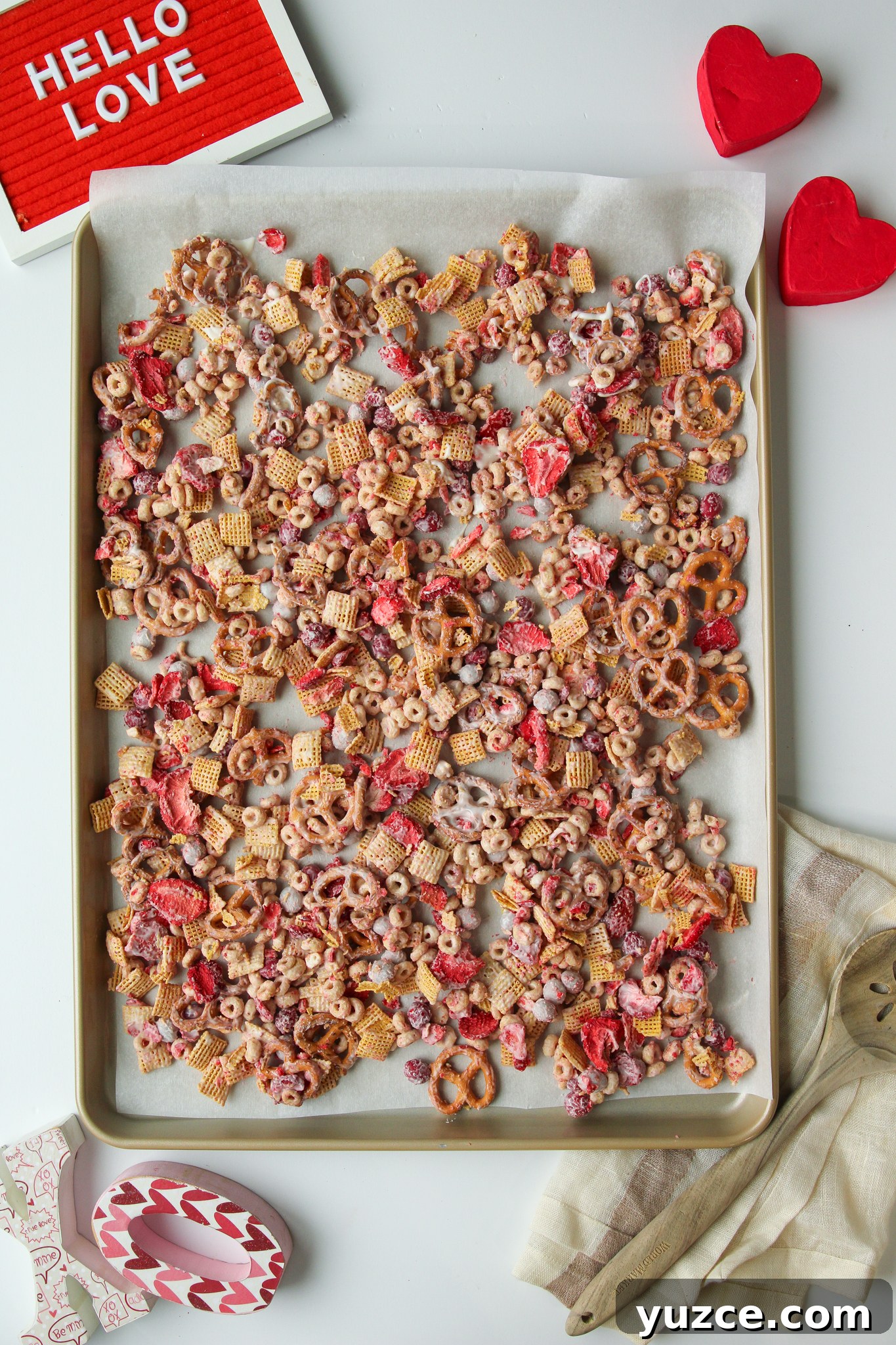Gluten-free Dairy-free Valentine's Snack Mix - An EASY no-bake 15-minute Valentine's snack or treat. Nut-free, egg-free and allergen-friendly. Perfect for school parties and kid-approved. Super flexible recipe!