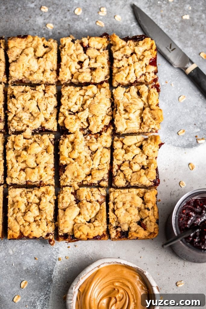 PB&J Shortbread Bars — Peanut Butter and Jelly Cookie Squares 4 PB&J Shortbread Bars