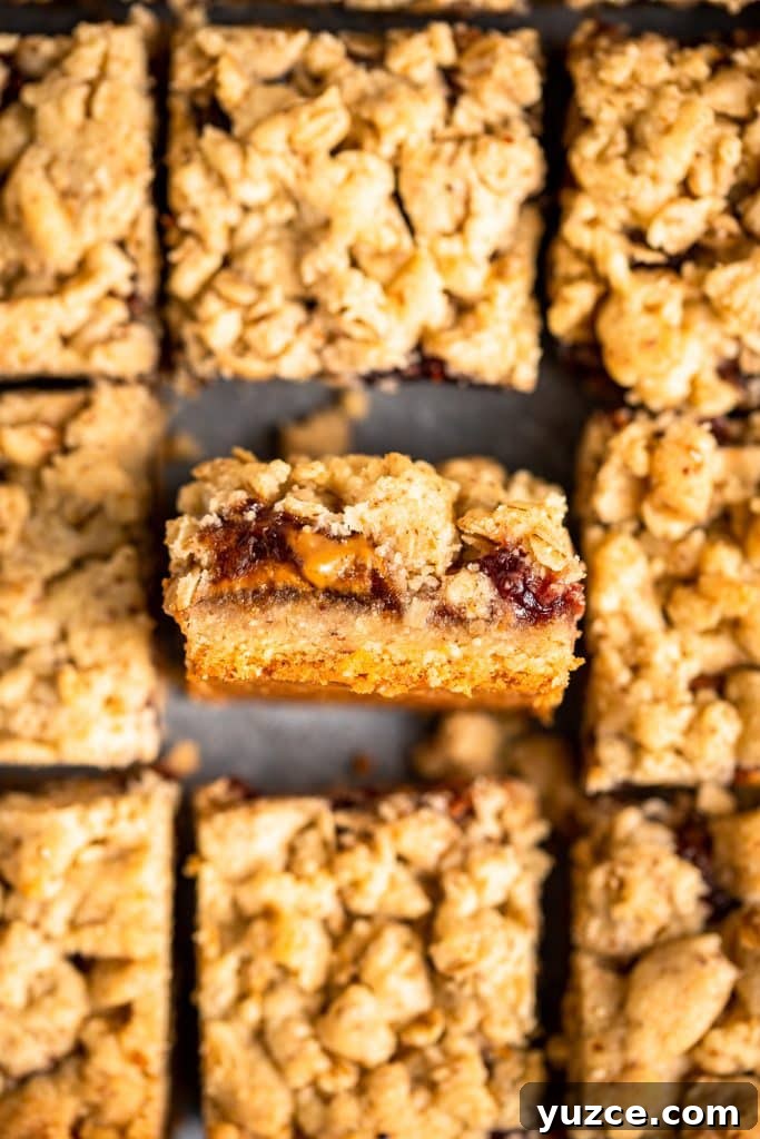 PB&J Shortbread Bars — Peanut Butter and Jelly Cookie Squares 5 PB&J Shortbread Bars