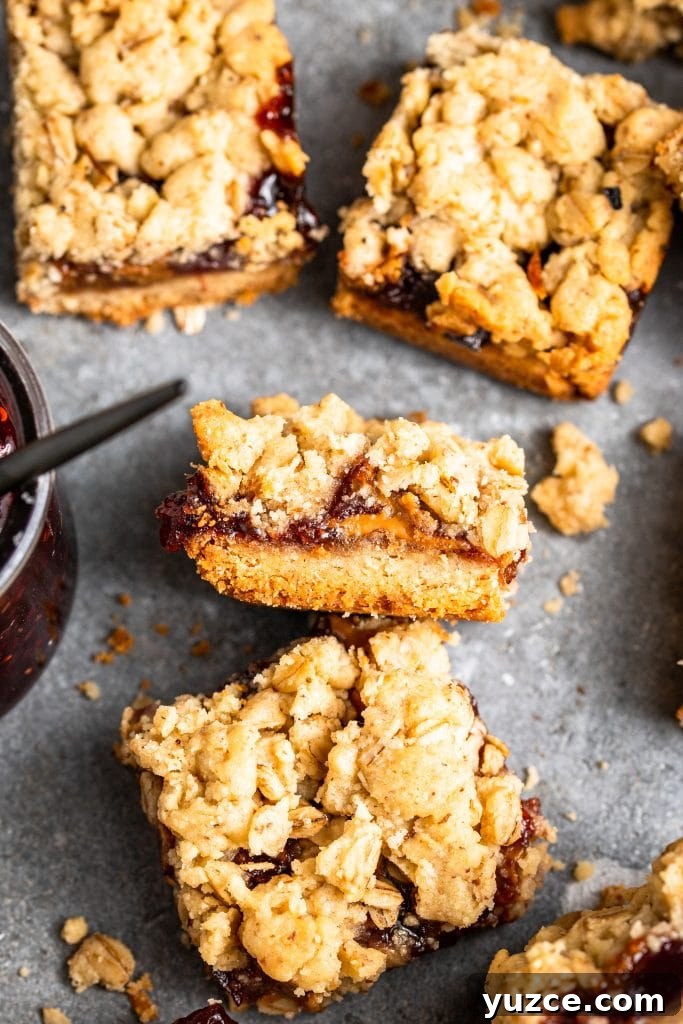 PB&J Shortbread Bars — Peanut Butter and Jelly Cookie Squares 6 PB&J Shortbread Bars
