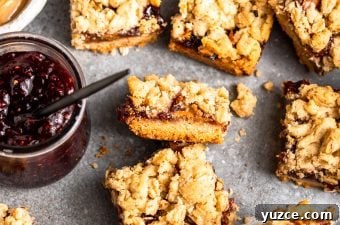 PB&J Shortbread Bars — Peanut Butter and Jelly Cookie Squares 7 PB&J Shortbread Bars