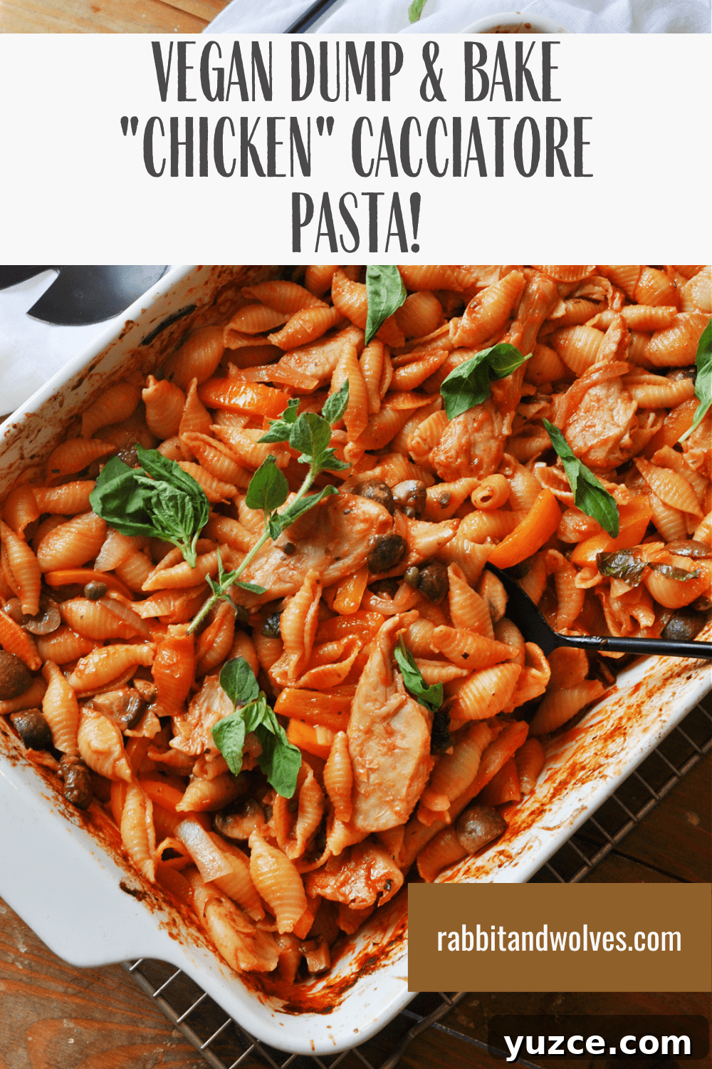 One-Pan Vegan Chicken Cacciatore Pasta Bake 6 img 17473 6