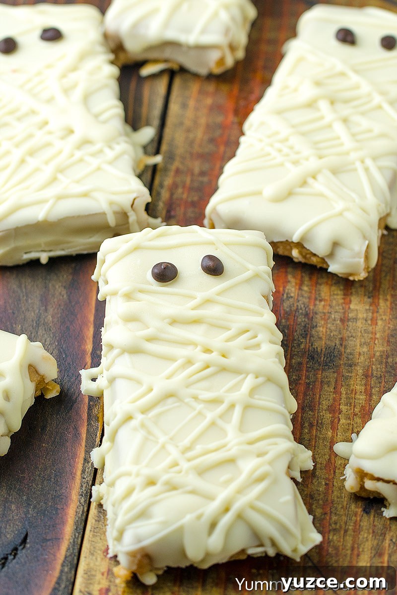 No-Bake Peanut Butter Mummy Treats for Halloween 5 Peanut Butter Mummy
