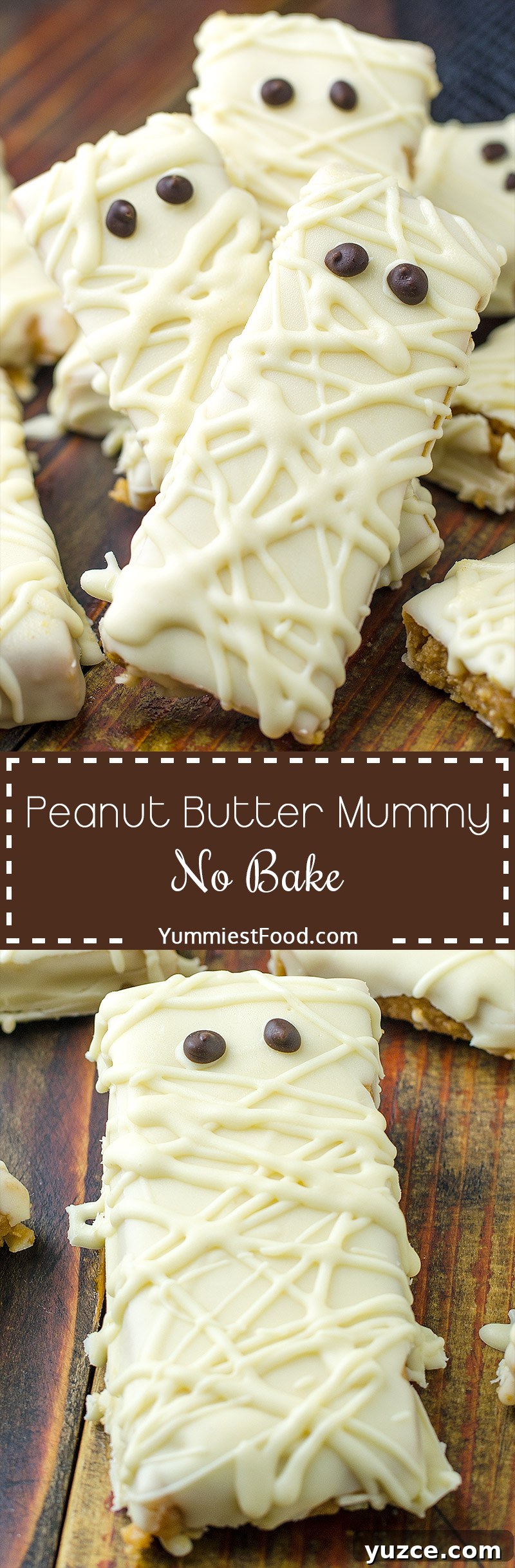 No-Bake Peanut Butter Mummy Treats for Halloween 10 Super fun and easy to make no bake - Peanut Butter Mummy