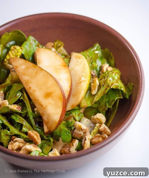 Pear and Apple Salad with Chocolate Vinaigrette — Gluten-Free Recipe 7 This fresh fruit salad with apples and pears is perfect all winter long
