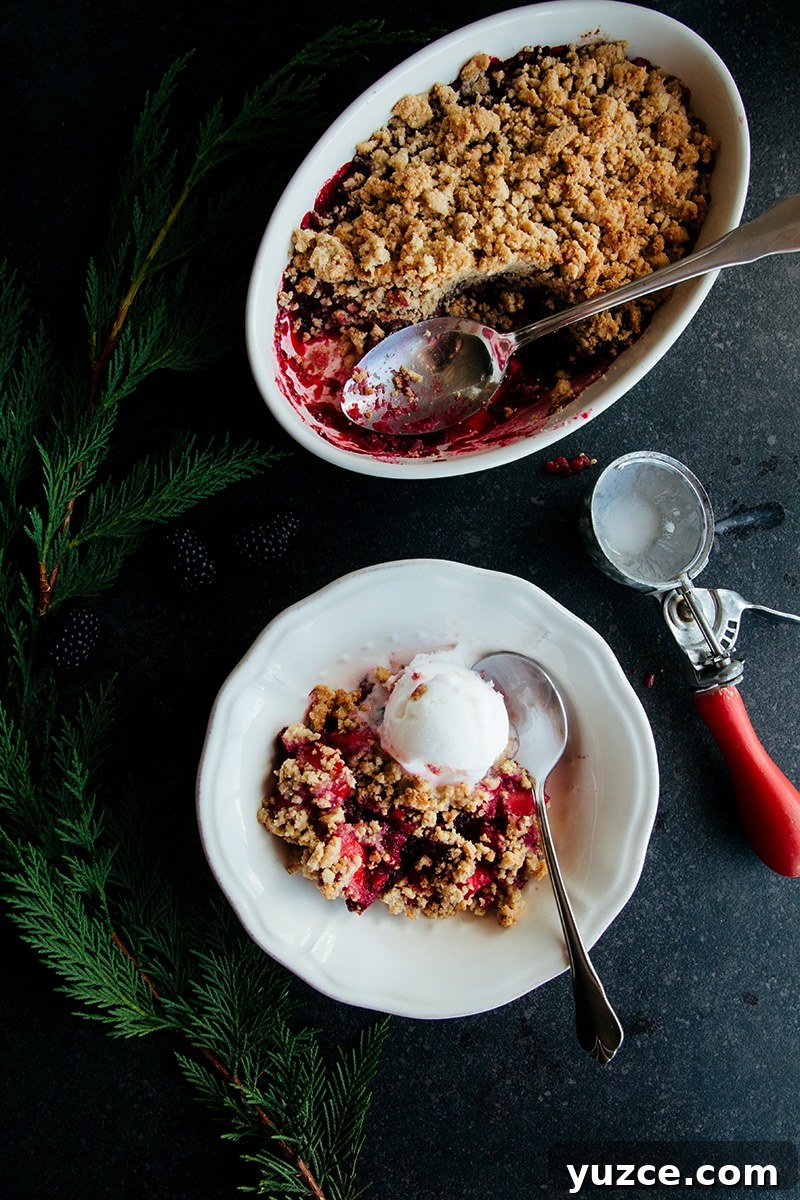 Grain-Free Gingerbread Crumble with Blackberry and Apple 3 Blackberry, Apple & Gingerbread Crumble (Vegan + Paleo)