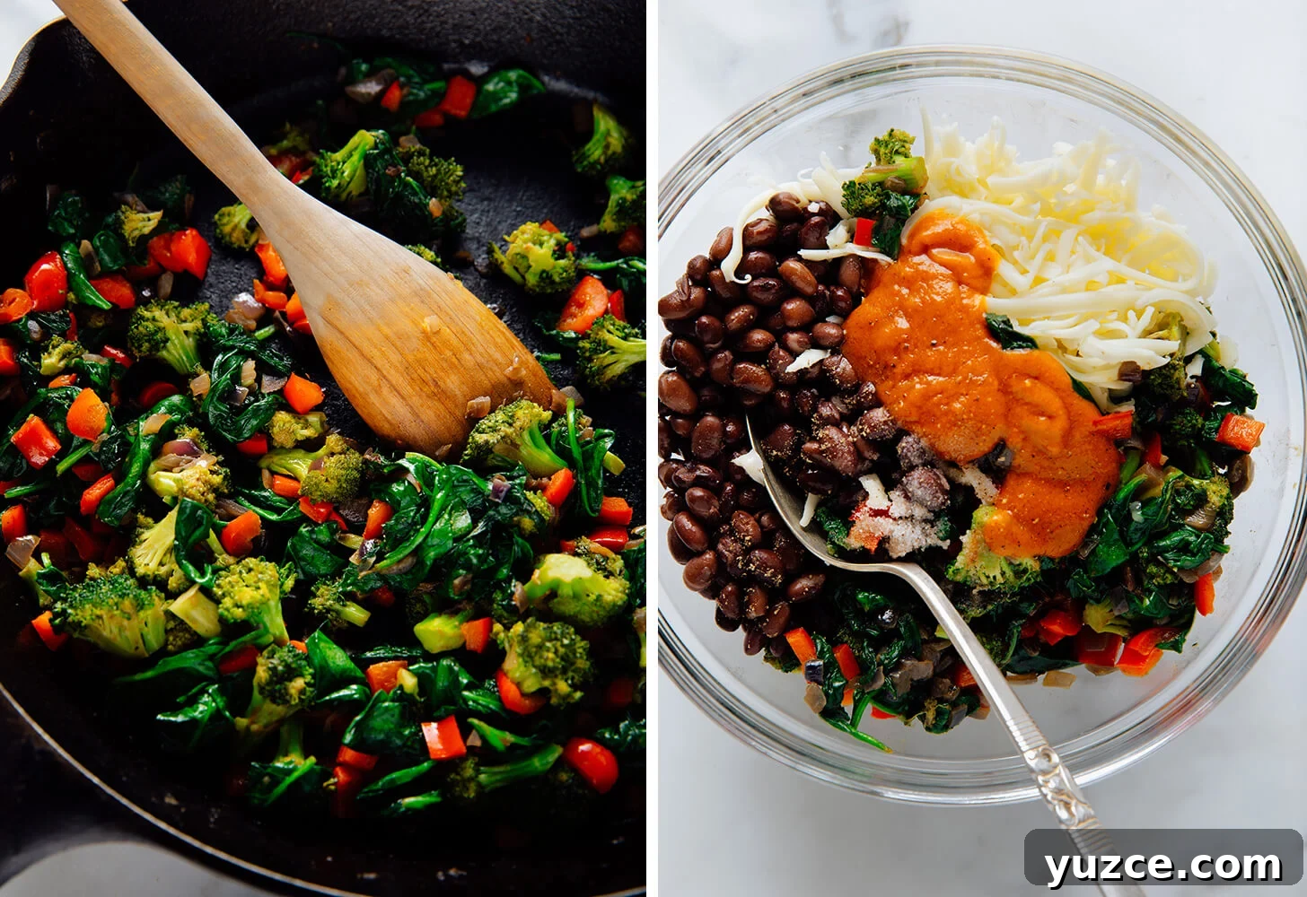 Black Bean and Vegetable Enchiladas with Roasted Salsa Verde 4 vegetarian enchilada components