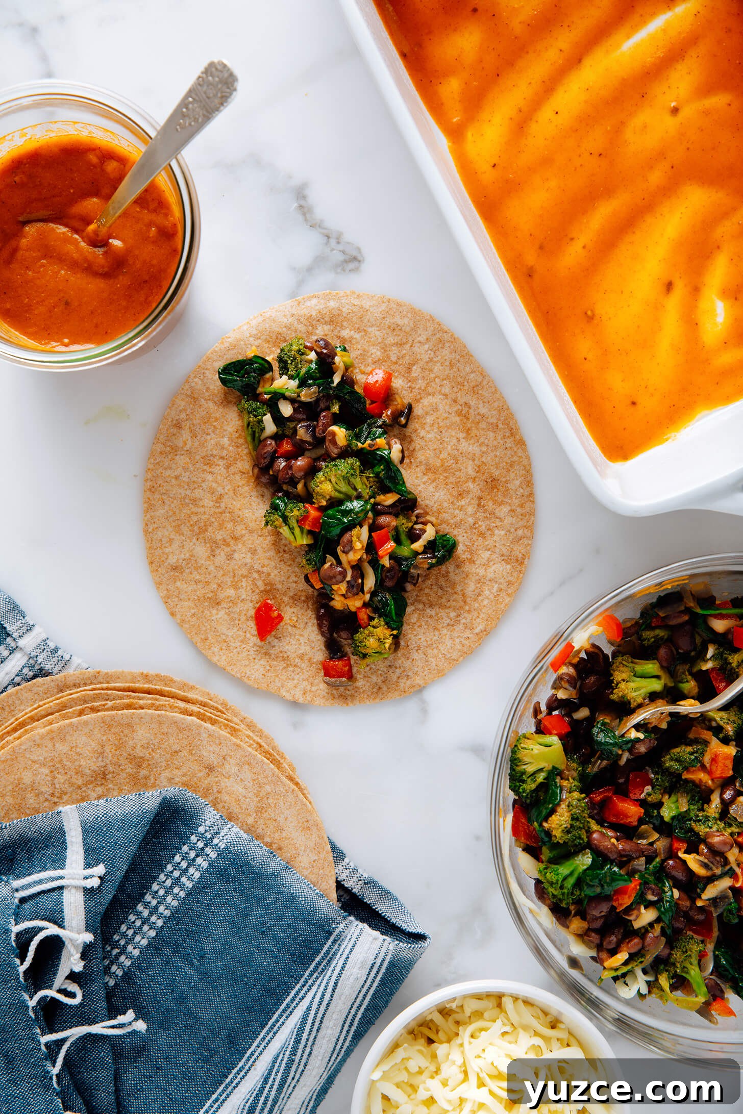 Black Bean and Vegetable Enchiladas with Roasted Salsa Verde 5 how to make vegetarian enchiladas