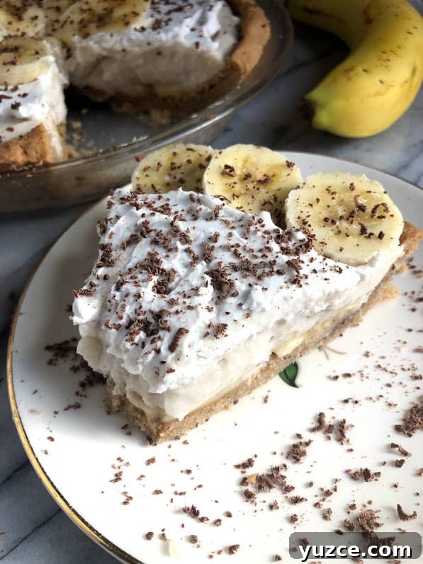 Gluten-Free Paleo Banana Cream Pie Recipe — Light & Luscious 2 a slice of healthy banana cream pie