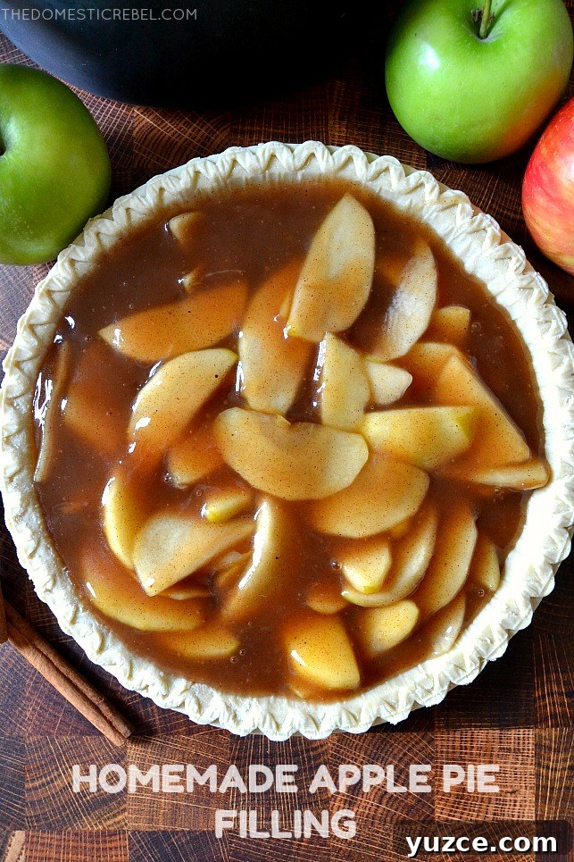Top Thanksgiving Pie Recipes Everyone Will Love 9 Apple pie filling in an unbaked pie crust