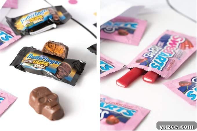 Free You've Been Booed Halloween Printables and Tags 4 Butterfinger Skulls and Sweetart Ropes