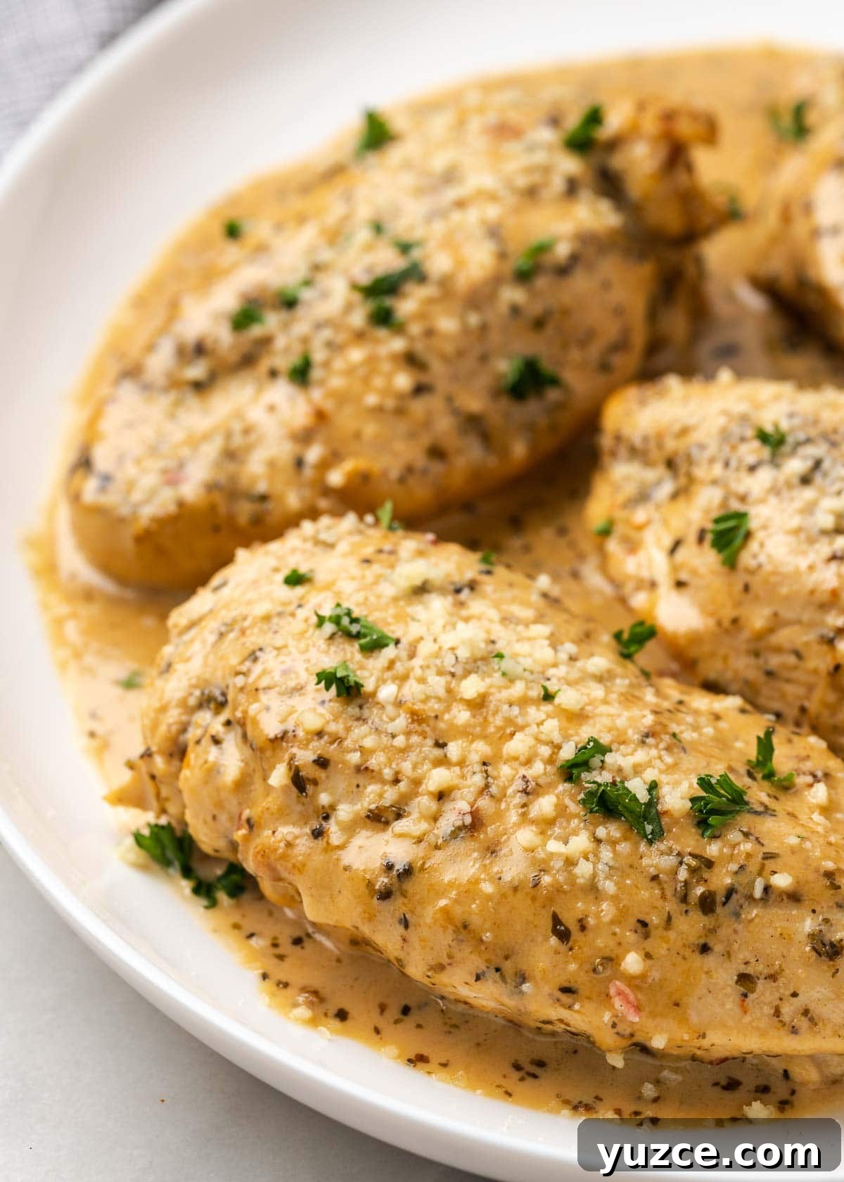 Juicy Instant Pot Chicken Breasts in 15 Minutes 14 instant pot chicken breast on plate with sauce