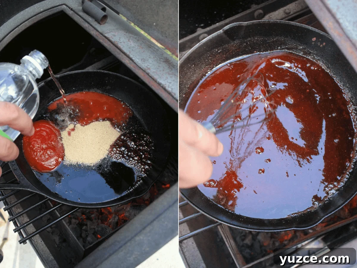 Smoky Pulled Pork BBQ Sandwich Recipe for Juicy Flavor 8 Making the bbq sauce for the pulled pork bbq sandwich.