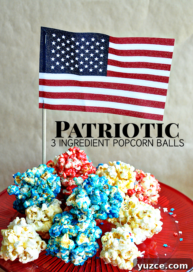 Printable Patriotic Lunch Bag Templates for 4th of July Parties 5 Patriotic 3 Ingredient Popcorn Balls- the easiest popcorn balls EVER and they taste great!