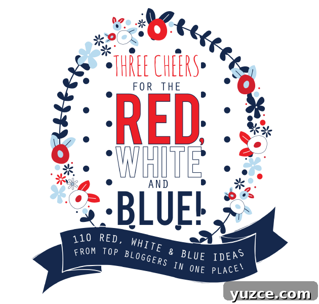 Printable Patriotic Lunch Bag Templates for 4th of July Parties 6 Round up of red white and blue ideas with over 100 bloggers!