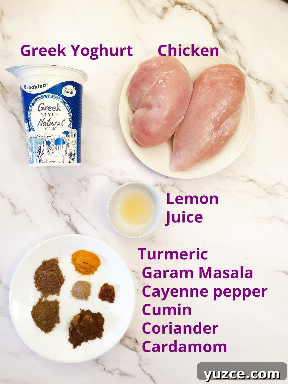 Creamy Murgh Makhani (Authentic Butter Chicken Recipe) 4 Ingredients for the chicken and marinade.