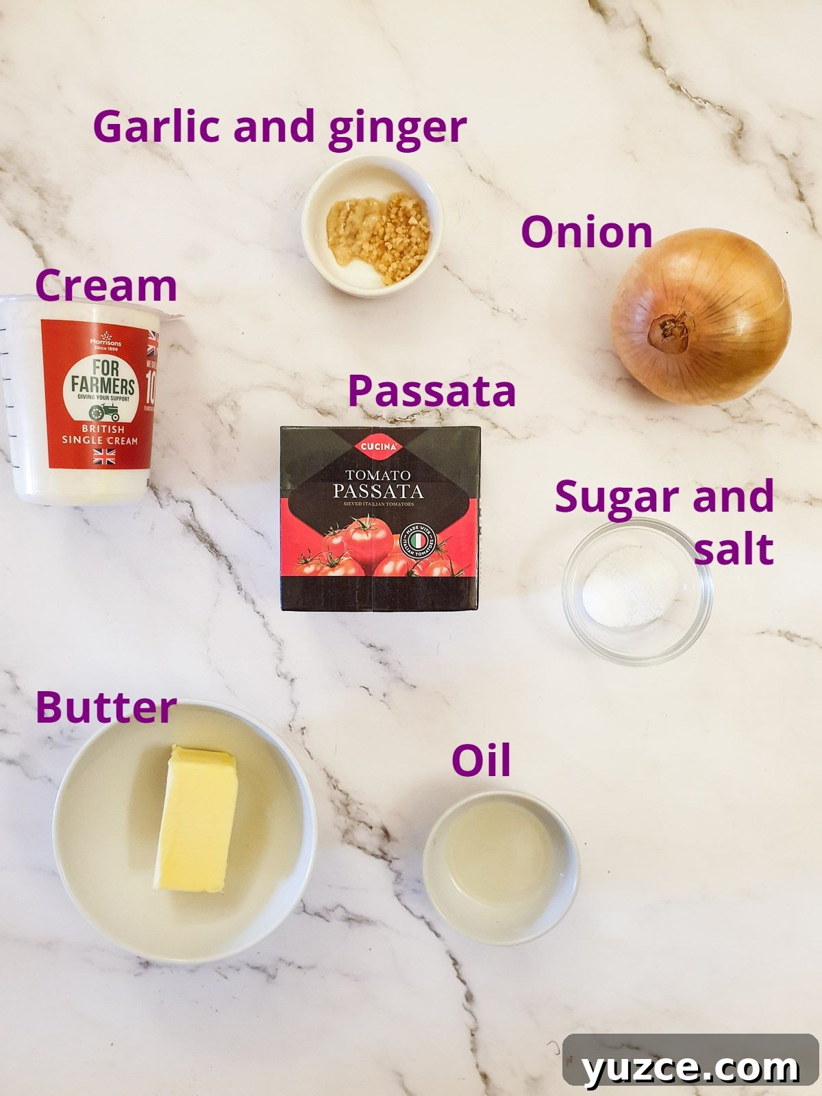 Creamy Murgh Makhani (Authentic Butter Chicken Recipe) 5 Ingredients for the butter sauce.