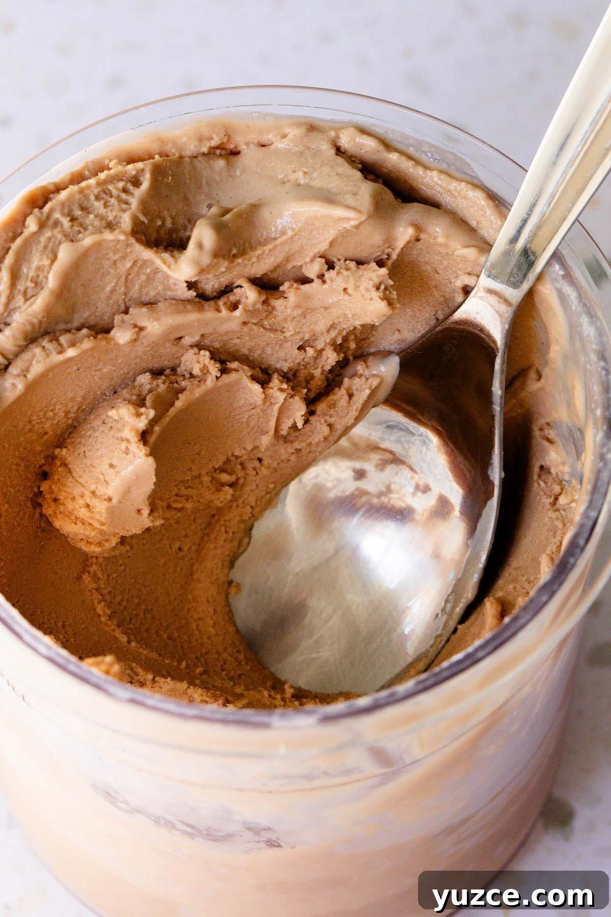 Chocolate Protein Ice Cream Made in the Ninja Creami 8 Ninja Creami chocolate protein ice cream