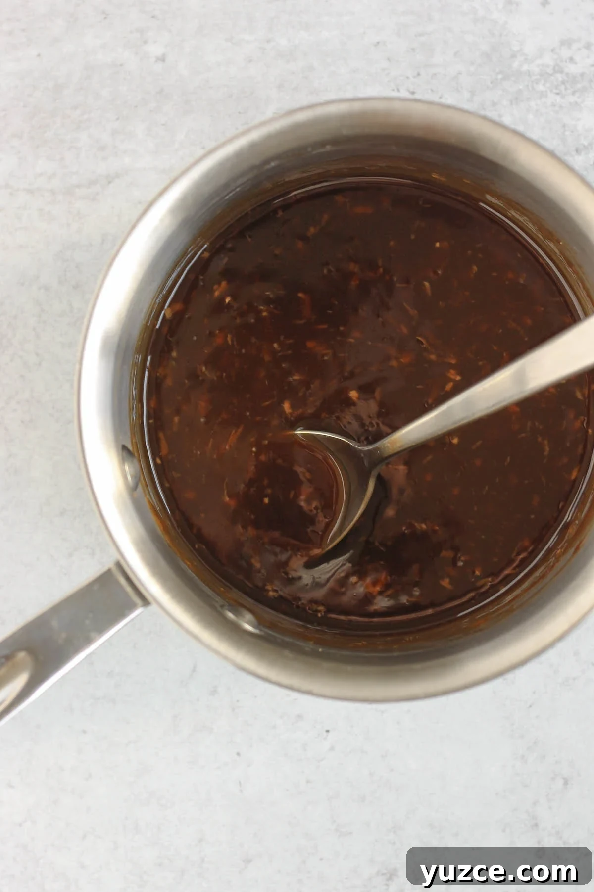 Soy-Free Teriyaki Sauce with Coconut Aminos — Quick Recipe 5 Teriyaki sauce in a small saucepan.