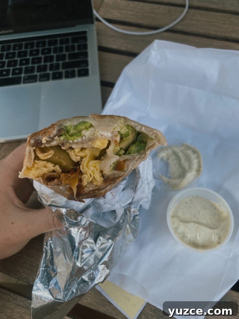 Skier’s Breakfast Burrito — Beaumont Bakery Breakfast Sandwich 3 breakfast burrito