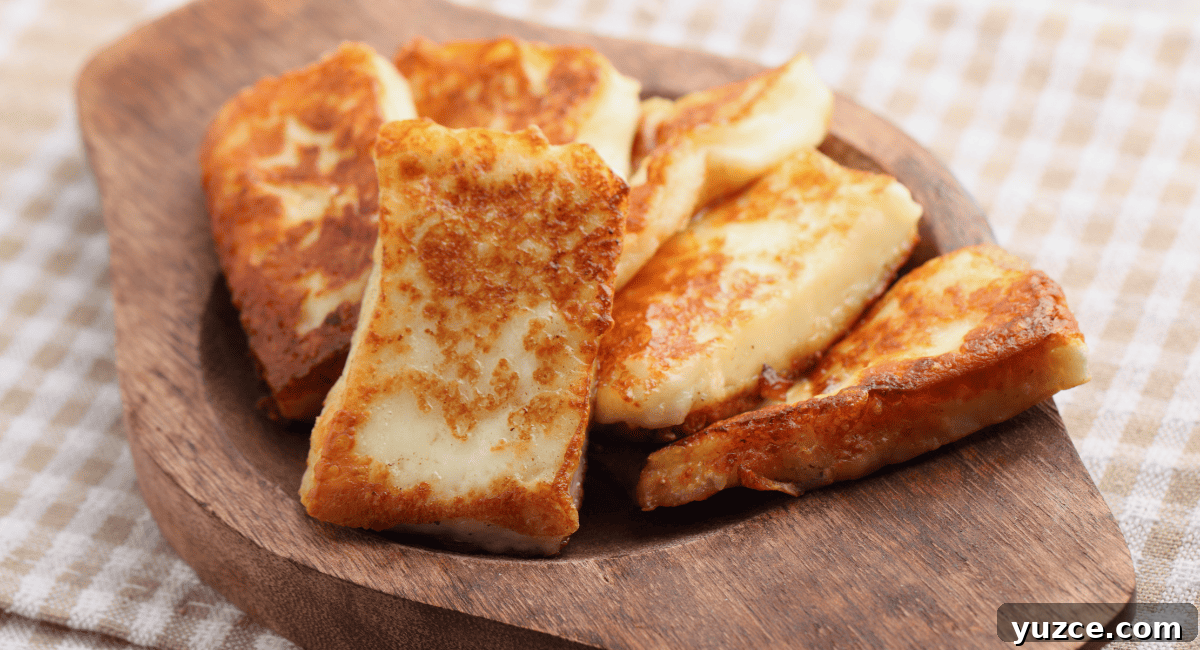 Top Feta Cheese Alternatives: 10 Tasty Substitutes for Recipes 3 Overhead image of halloumi cheese.