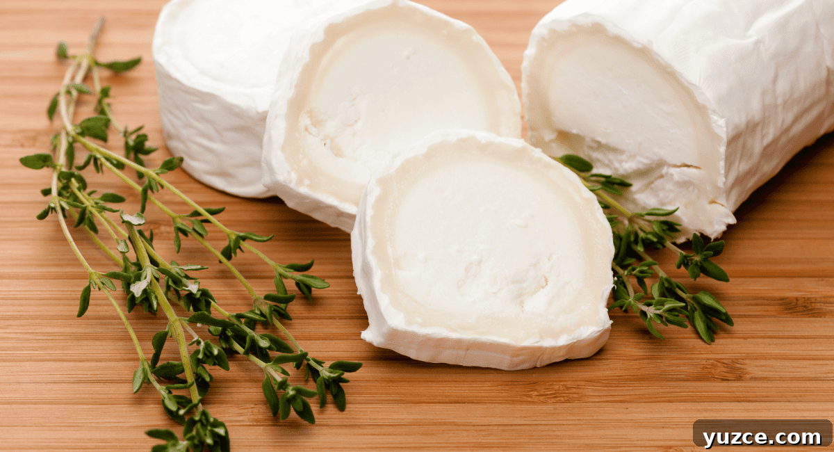 Top Feta Cheese Alternatives: 10 Tasty Substitutes for Recipes 6 Overhead photo of goat cheese.